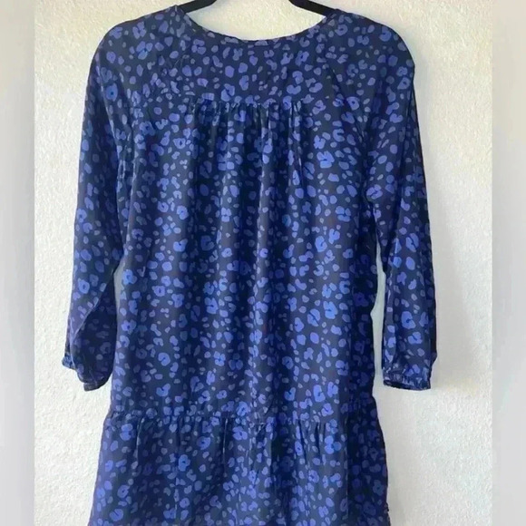 HD in Paris | Anthropologie navy and cobalt blue leopard print Ressica blouse - Picture 6 of 6